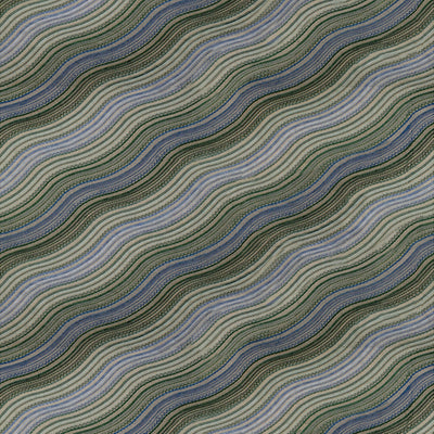 GROUNDWORKS FABRICS - WATER STRIPE EMB - JUNIPER/LAKE