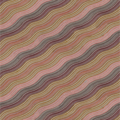 GROUNDWORKS FABRICS - WATER STRIPE EMB - RAISIN/ROSE