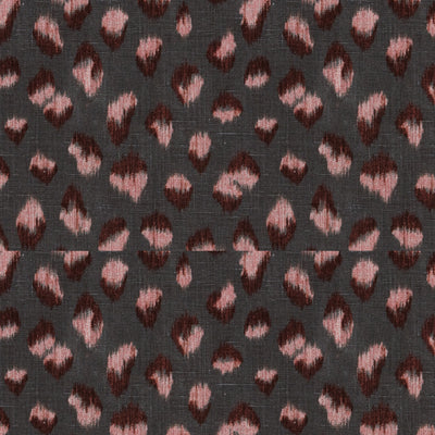 GROUNDWORKS FABRICS - FELINE - GRAPHITE/ROSE