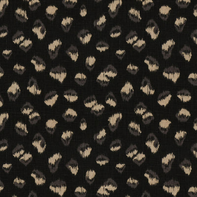 GROUNDWORKS FABRICS - FELINE - EBONY/BEIGE