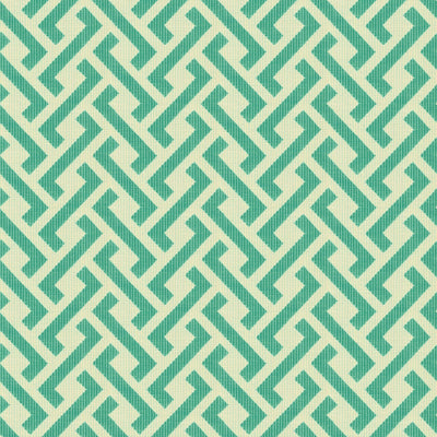 GROUNDWORKS FABRICS - CHINESE FRET - AQUA
