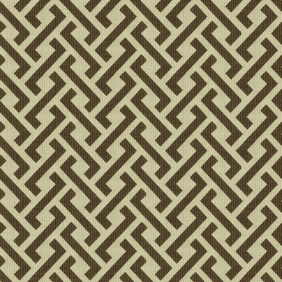 GROUNDWORKS FABRICS - CHINESE FRET - COCOA