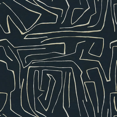 GROUNDWORKS FABRICS - GRAFFITO - ONYX/BEIGE