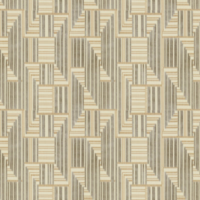 GROUNDWORKS FABRICS - CUBOID VELVET - GREY/BEIGE