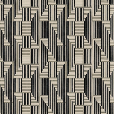 GROUNDWORKS FABRICS - CUBOID VELVET - ONYX/LEAD