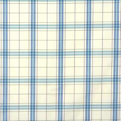 G P & J BAKER FABRICS - CLIFTON CHECK - AQUA/PLUM