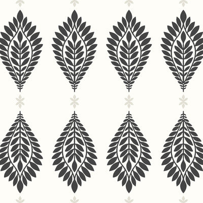 SEABROOK WALLPAPER-MIRASOL PALM FROND-EBONY AND EGGSHELL-LN10600