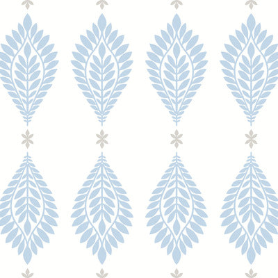 SEABROOK WALLPAPER-MIRASOL PALM FROND-CAROLINA BLUE AND EGGSHELL-LN10602