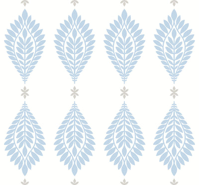 SEABROOK WALLPAPER-MIRASOL PALM FROND-CAROLINA BLUE AND EGGSHELL-LN10602