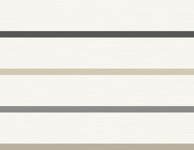 SEABROOK WALLPAPER-CREW STRIPE-IVORY, WROUGHT IRON, AND SAND DOLLAR-LN11400