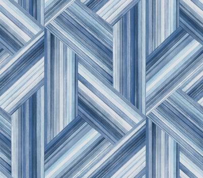 SEABROOK WALLPAPER-GEO INLAY-DENIM AND SKY BLUE-LW50102