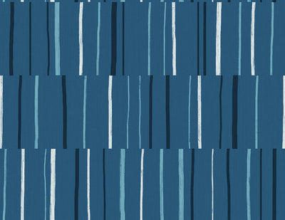SEABROOK WALLPAPER-BLOCK LINES-BLUEBERRY, MIDNIGHT, AND BLUE SKIES-LW51202