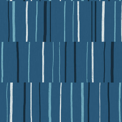 SEABROOK WALLPAPER-BLOCK LINES-BLUEBERRY, MIDNIGHT, AND BLUE SKIES-LW51202
