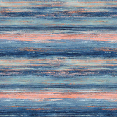 SEABROOK -SUNSET STRIPES FABRIC (LW50406 COORDINATE)-BLUEBERRY AND VERMILLION ORANGE-LW52006F