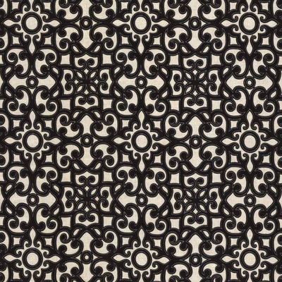 KASMIR FABRICS-MARVELOUS SCROLL - BLACK