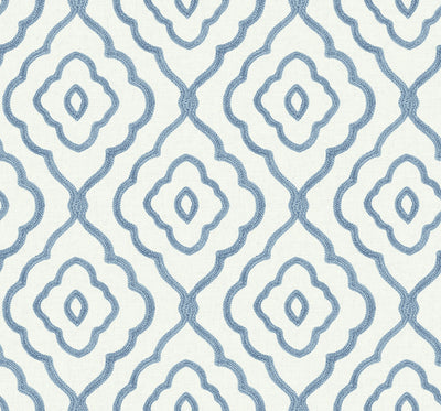 SEABROOK WALLPAPER-SEASIDE OGEE-BLUE OASIS-MB30902