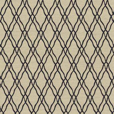 KASMIR FABRICS-MEANDER TRELLIS - BLACK