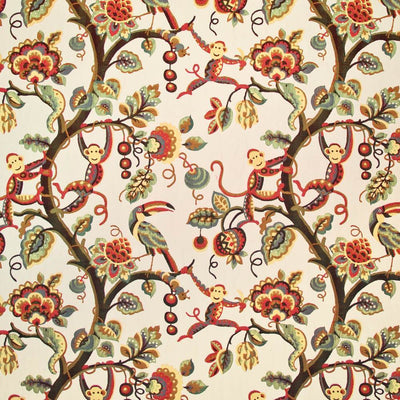 KASMIR FABRICS-MONKEY BUSINESS - TEAK