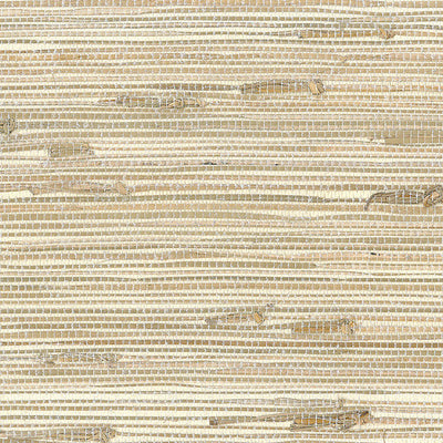 SEABROOK WALLPAPER-TRIANGLE GRASS-METALLIC SILVER, OFF WHITE-NA215