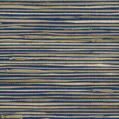 SEABROOK WALLPAPER-TRIANGLE GRASS-BLUE, TAN-NR125X