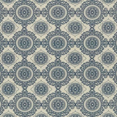 KASMIR FABRICS-ORNAMENTAL - INDIGO