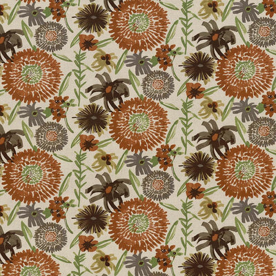 KASMIR FABRICS-PAINTERLY GARDEN - PERSIMMON