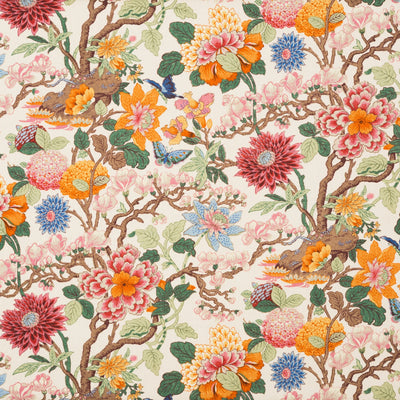 G P & J BAKER FABRICS - MAGNOLIA - CREAM/BLUE