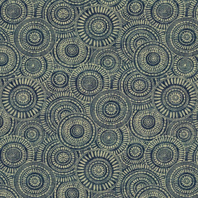 KASMIR FABRICS-ROUND WE GO - INDIGO