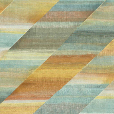 SEABROOK WALLPAPER-RAINBOW DIAGONALS-BURNT ORANGE, DANDELION, AND SEAFOAM-RY30303