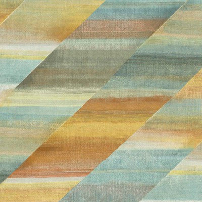 SEABROOK WALLPAPER-RAINBOW DIAGONALS-BURNT ORANGE, DANDELION, AND SEAFOAM-RY30303